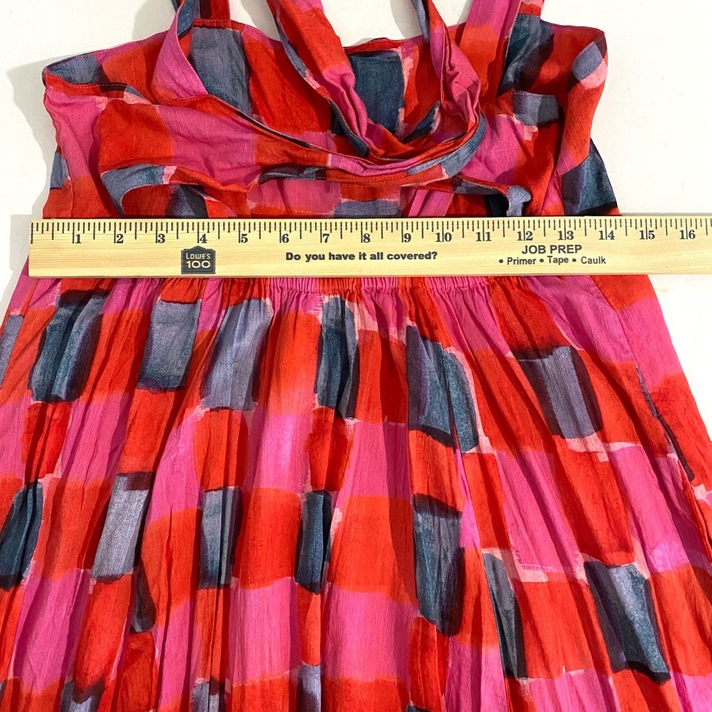 Anthropologie Maeve Madison Maxi Dress Size Small Pink Tie Back Elastic Waist - Picture 9 of 14